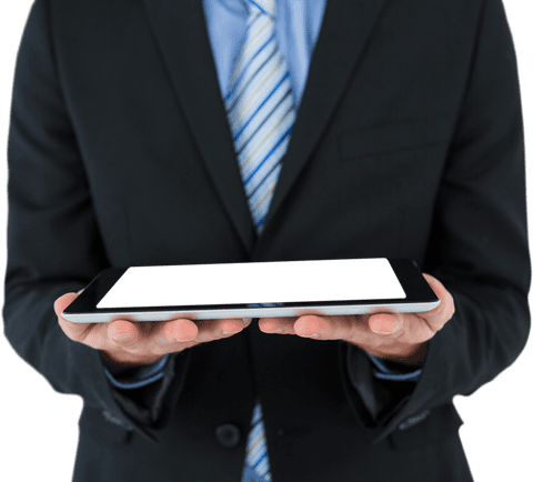 Transparent View Businessman Displaying Tablet - Download Free Stock Videos Pikwizard.com