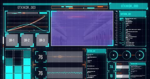 Digital Interface with Data Processing over Modern Server Room - Download Free Stock Images Pikwizard.com
