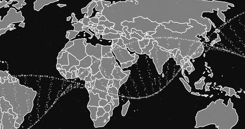 DNA Strand Overlaying World Map Illustrating Global Connections - Download Free Stock Images Pikwizard.com