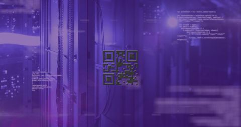 Glowing Purple QR Code with Neon Data Element Display - Download Free Stock Images Pikwizard.com