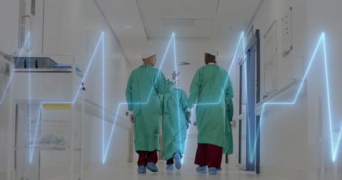 Cutting-edge Cardiology: Multi-ethnic Doctors in Hospital Corridor
