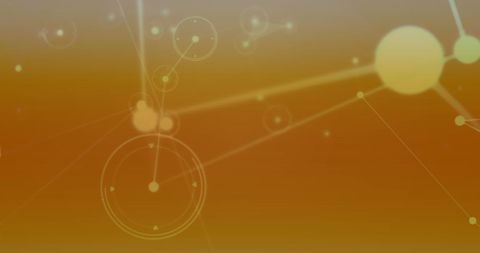Digital Network Connections on Orange Gradient Background - Download Free Stock Images Pikwizard.com