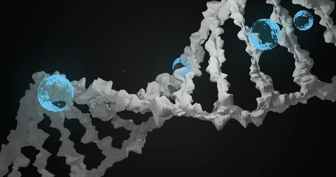 futuristic dna strand with globe spheres highlighting biotech advances - Download Free Stock Images Pikwizard.com