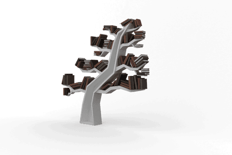 Gray Tree Bookshelf with Colorful Books on Transparent Background - Download Free Stock Videos Pikwizard.com