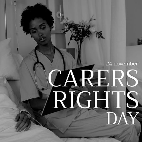 carers rights day healthcare celebration with african american nurse - Download Free Stock Templates Pikwizard.com