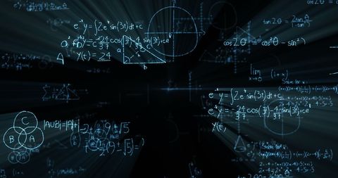 Abstract Math Formulas on Dark Background Creating Dynamic Visual - Download Free Stock Images Pikwizard.com