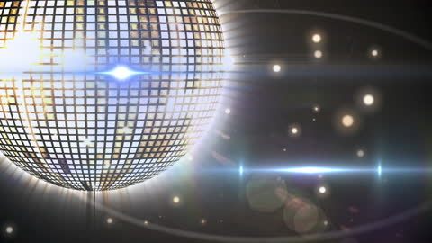 Shining Disco Ball with Sparkles in Motion