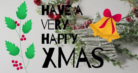 Festive Christmas Greeting Over Rustic Holiday Decorations - Download Free Stock Images Pikwizard.com