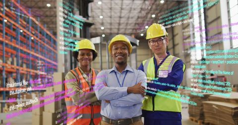 Warehouse Collaboration with Virtual Data Analytics Visualization - Download Free Stock Images Pikwizard.com
