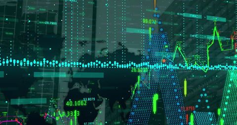 Global Financial Data Visualization with Technical Analysis - Download Free Stock Images Pikwizard.com