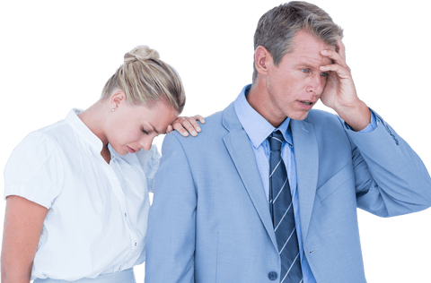 Disappointed Business Team Showing Stress Transparent Background