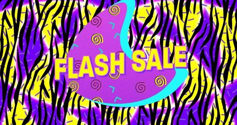 Bold abstract flash sale advertisement with vibrant colors