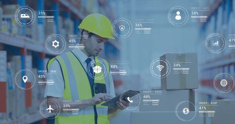 Warehouse Worker Using Digital Tablet with Logistics Data - Download Free Stock Images Pikwizard.com