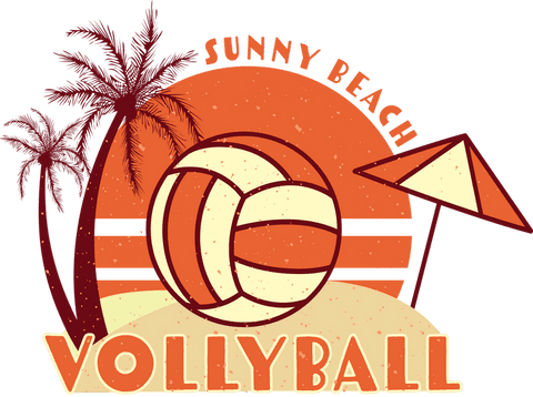 Vintage Transparent Volleyball on Sunny Beach with Palms and Umbrella - Download Free Stock Videos Pikwizard.com
