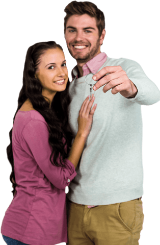 transparent couple holding house keys smiling - Download Free Stock Videos Pikwizard.com