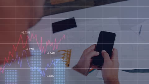 Businessman Analyzing Stock Market Data with Smartphone