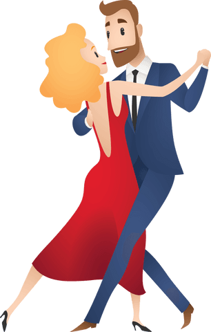 animated caucasian couple dancing in romantic embrace with transparent background - Download Free Stock Videos Pikwizard.com