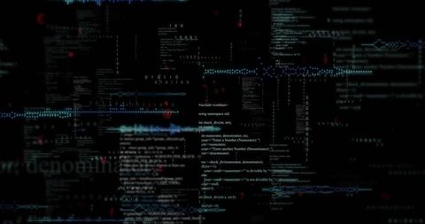 digital codes and binary lines on dark interface - Download Free Stock Images Pikwizard.com