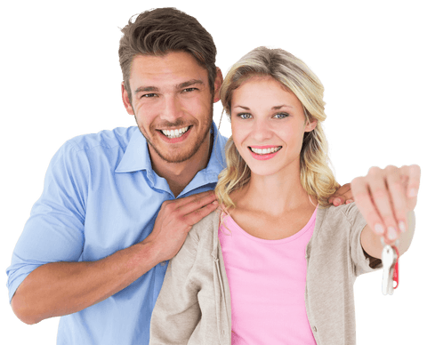happy couple holding new house key transparent background - Download Free Stock Videos Pikwizard.com