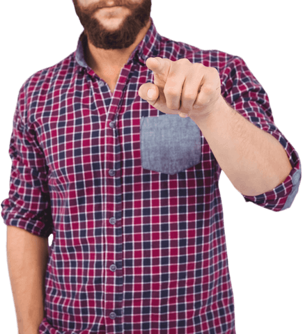 midsection of man with beard pointing transparent background - Download Free Stock Videos Pikwizard.com
