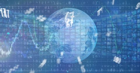 Global Financial Data Visualization with Digital Numbers - Download Free Stock Images Pikwizard.com
