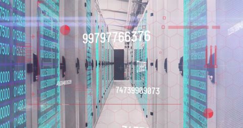 Digital Interface with Changing Numbers Overlaying Data Servers - Download Free Stock Images Pikwizard.com
