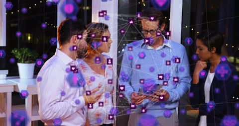 Diverse Business Team Engaging with Digital Network Interface