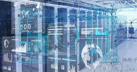 Futuristic data analytics in modern server room