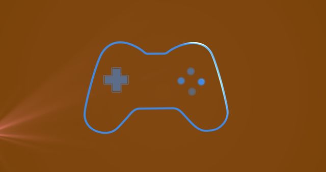 Digital Game Controller Icon on Brown Background with Lighting Effect - Download Free Stock Images Pikwizard.com