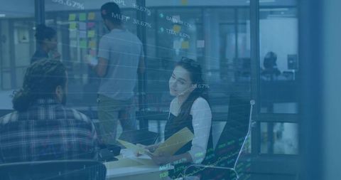 Colleagues in modern office collaborating with inspiring ideas