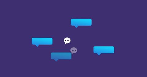 Dynamic Speech Bubbles on Blue Background Highlighting Communication - Download Free Stock Images Pikwizard.com