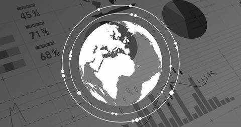 Global Business and Financial Data with Earth Overlay - Download Free Stock Images Pikwizard.com