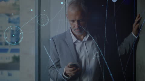 Businessman Engaged in Digital Communication Network Concept