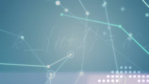 Futuristic Digital Technology Interface with Equations and Network