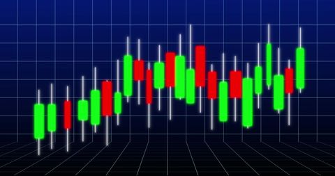 Financial Candlestick Chart on Digital Grid Background - Download Free Stock Images Pikwizard.com
