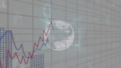 Data Analytics and Global Trends with World Map Background