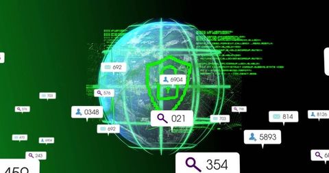 Digital data processing over globe with ai technology concepts