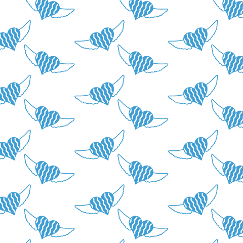 Blue Winged Hearts Pattern on Transparent Background - Download Free Stock Videos Pikwizard.com