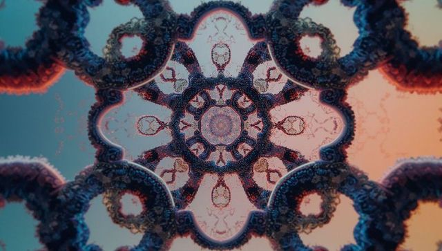 Colorful Fractal Mandala with Shifting Gradient Patterns