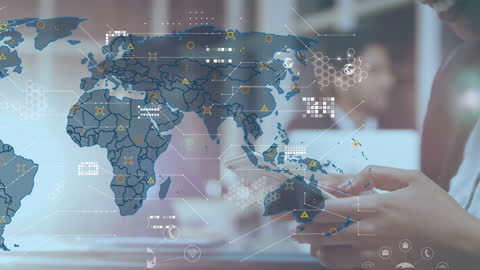 Digital Data Processing with Interactive Global Map Graphic
