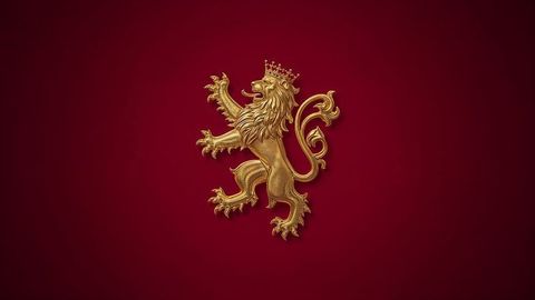 Regal british empire golden lion emblem on burgundy backdrop