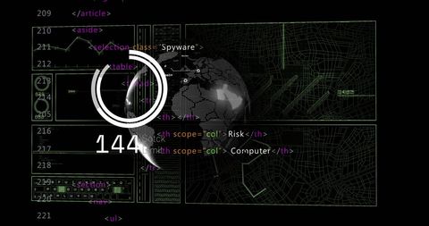 Digital Data Processing with Global Map and Code Elements - Download Free Stock Images Pikwizard.com