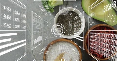 Displaying chia seeds and superfoods with augmented reality nutrition hud overlays