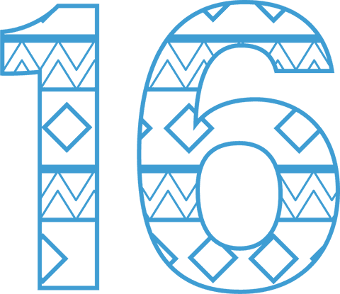 Patterned Number 16 on Transparent Background for Celebrations - Download Free Stock Videos Pikwizard.com
