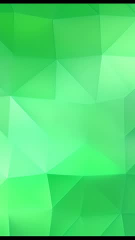 Looping green low-poly geometric animation for vertical video background and overlays