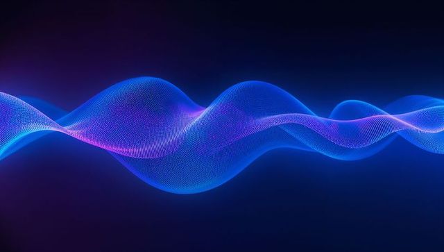 Abstract Neon Wave on Dark Gradient Canvas