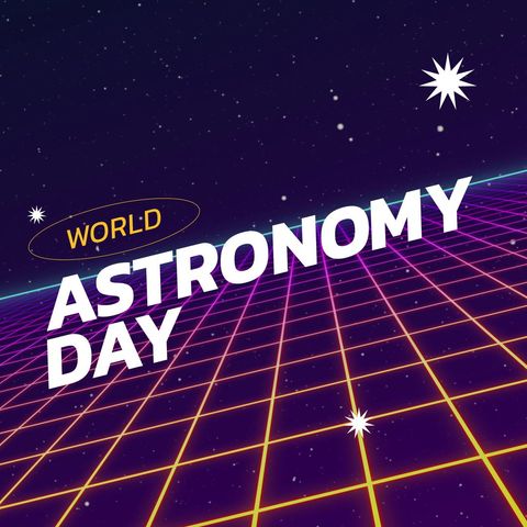 World Astronomy Day Celebration with Futuristic Space Theme - Download Free Stock Templates Pikwizard.com