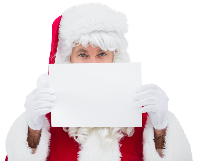 Transparent background Santa Claus holding blank white sign - Download Free Stock Videos Pikwizard.com