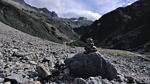 Stacked Stones on Rocky Mountain Trail - Download Free Stock Images Pikwizard.com