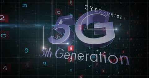 5G Technology with Digital Cyber Security Elements in Abstract Design - Download Free Stock Images Pikwizard.com